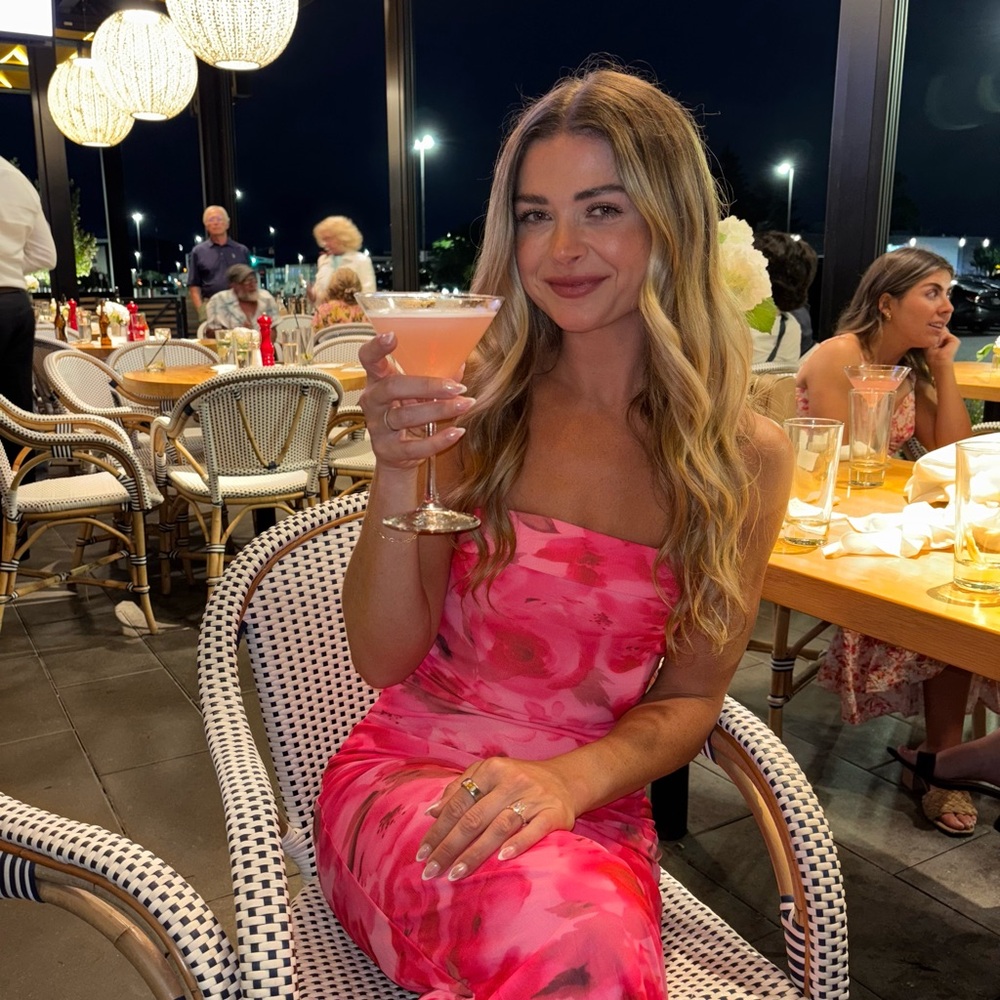 Pink Floral Sleeveless Dress